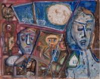 nonue0044.png Peintre et modèle, 1965. Mischtechnik auf Papier, 42 x 53 cm