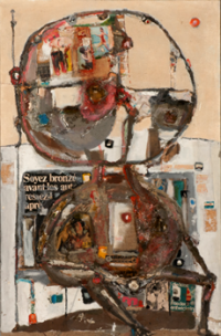 nonue0291.png Die zweite Wahrheit über Pim, 1973. Mischtechnik, Collage auf Leinwand, 92 x 60 cm