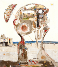 nonue0318.png Pim Parasol, 1974. Mischtechnik, Collage auf Leinwand, 80 x 70 cm