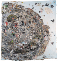 nonue0786.png Mannheim, der Alte Messplatz, 1997. Mischtechnik, Collage auf Karton, 195 x 181 cm